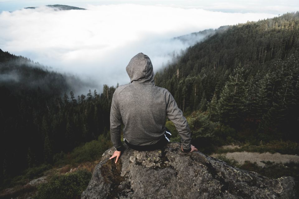 Man after climbing photo